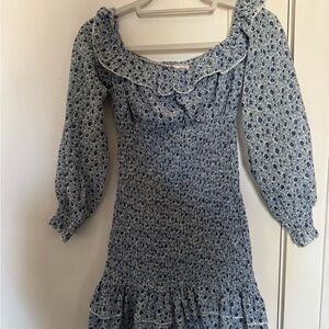 Floral Blue Mini Dress